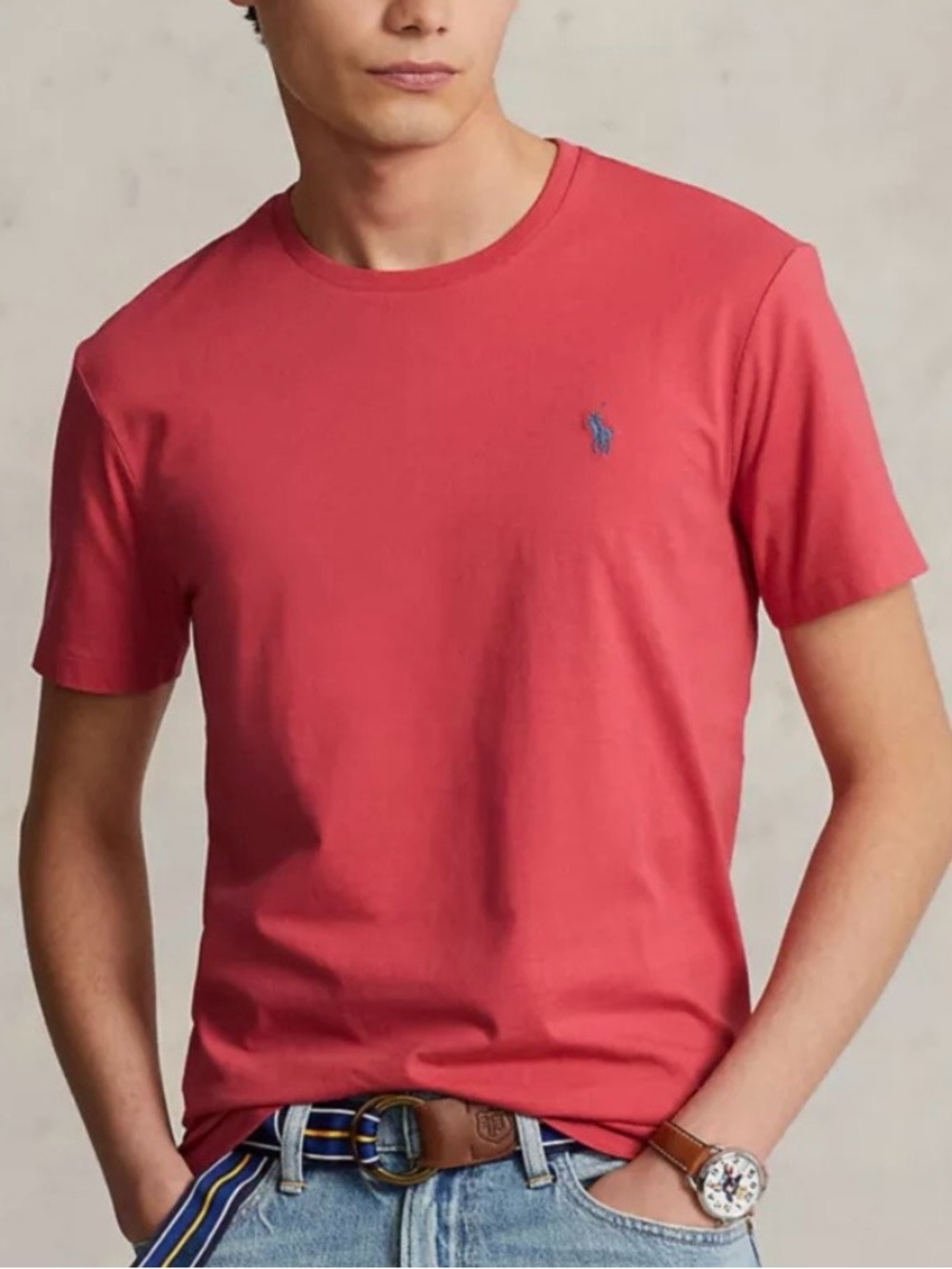 Polo by Ralph Lauren men’s faded red v-neck 100% Cotton t-shirt Size M